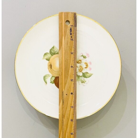 Vintage Hutschenreuther Selb Bavaria Set 5 Fruit Orchard Dessert Plates 8” Gold - Picture 2 of 9